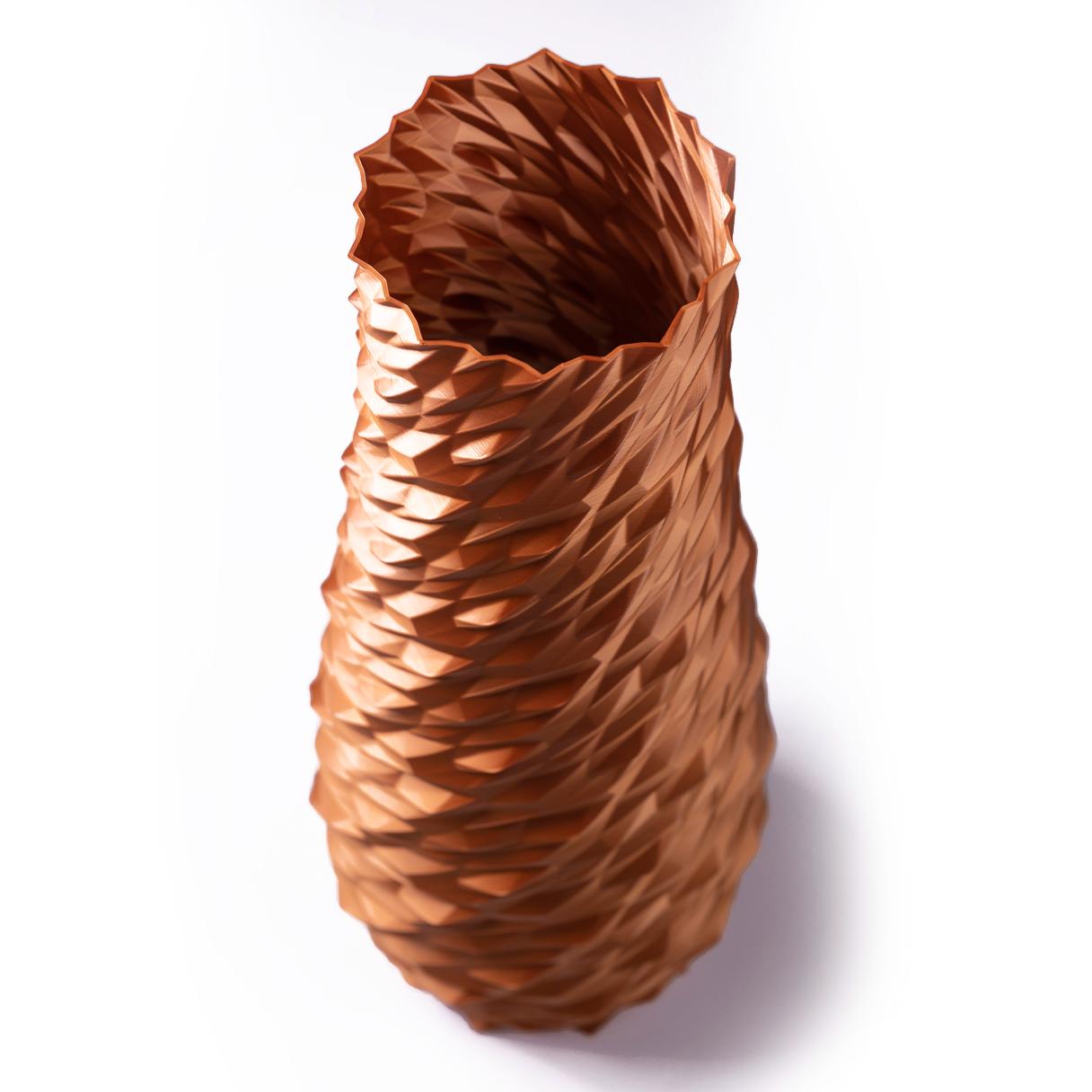 Post-Modern Dragonskin, Copper Contemporary Sustainable Vase-Sculpture