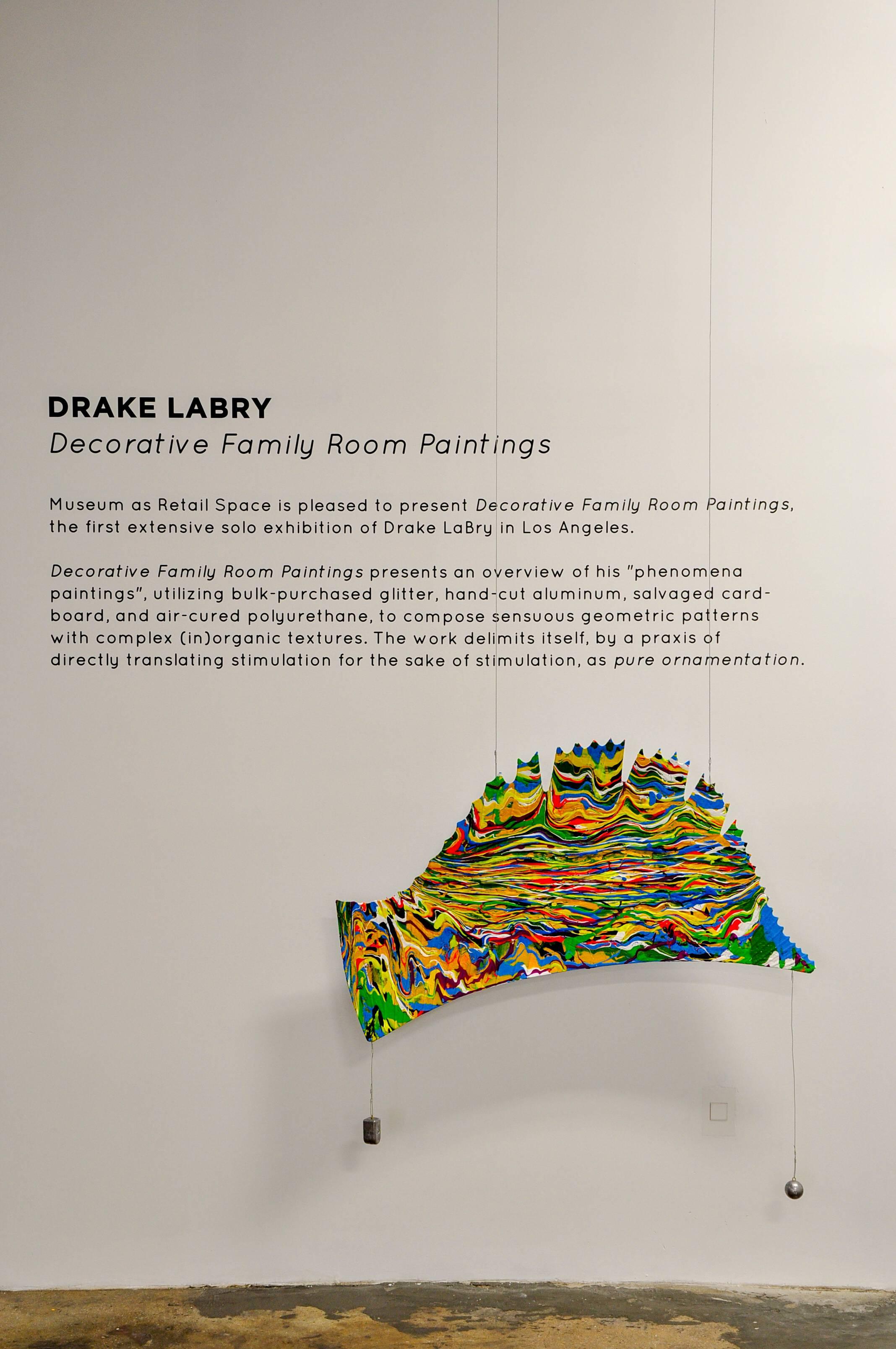 DECORATIVE FAMILY ROOM PAINTINGS • AN EXHIBITION BY DRAKE LABRY • JUNE 13TH – JULY 25TH, 2015
Museum as Retail Space (MaRS) is pleased to present Decorative Family Room Paintings, the first extensive solo exhibition of Drake LaBry in Los