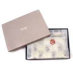 Drake's Tennis print scarf and pocket square set