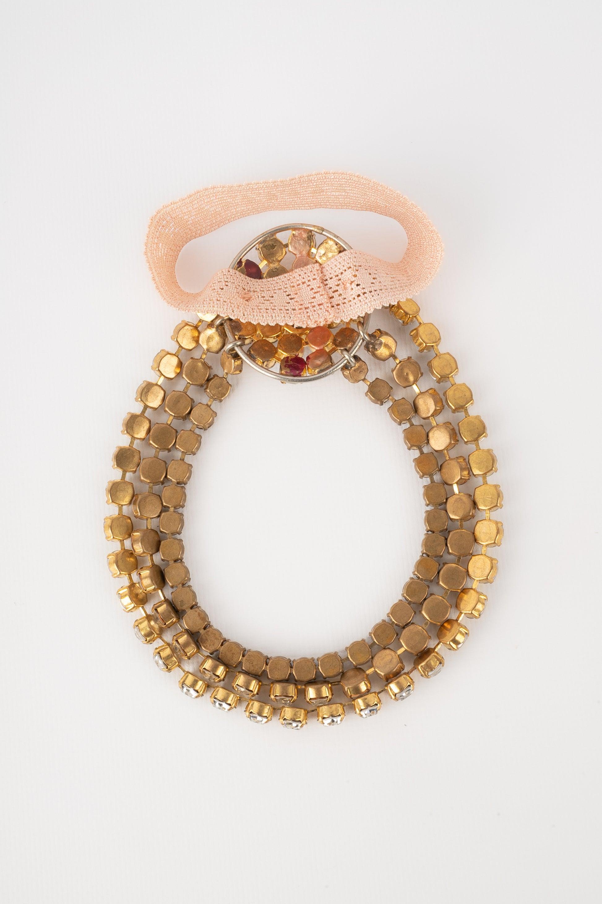 Bracciale Drama con strass, perle e cabochon perlati, anni '20 In condizioni buone in vendita a SAINT-OUEN-SUR-SEINE, FR