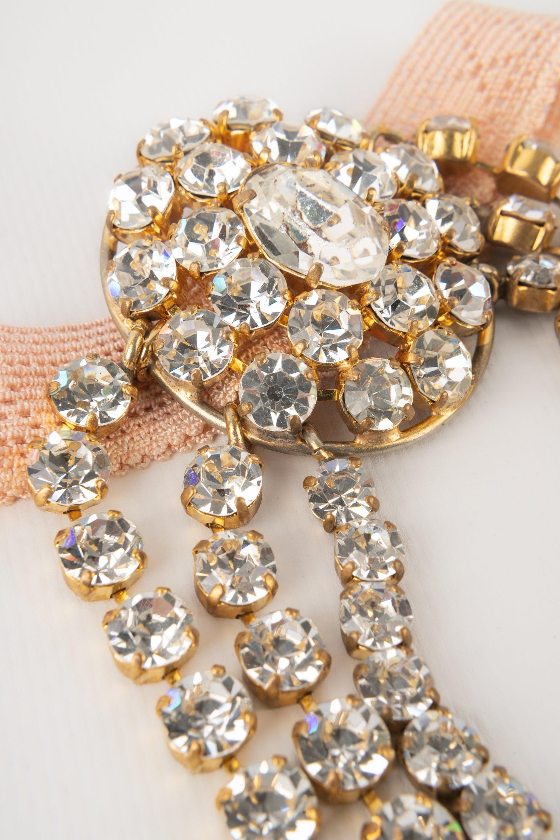 Donna Bracciale Drama con strass, perle e cabochon perlati, anni '20 in vendita