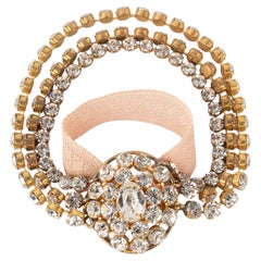 Drama Arm Bracelet with Rhinestones, Pearls & Pearly Cabochons, 1920s