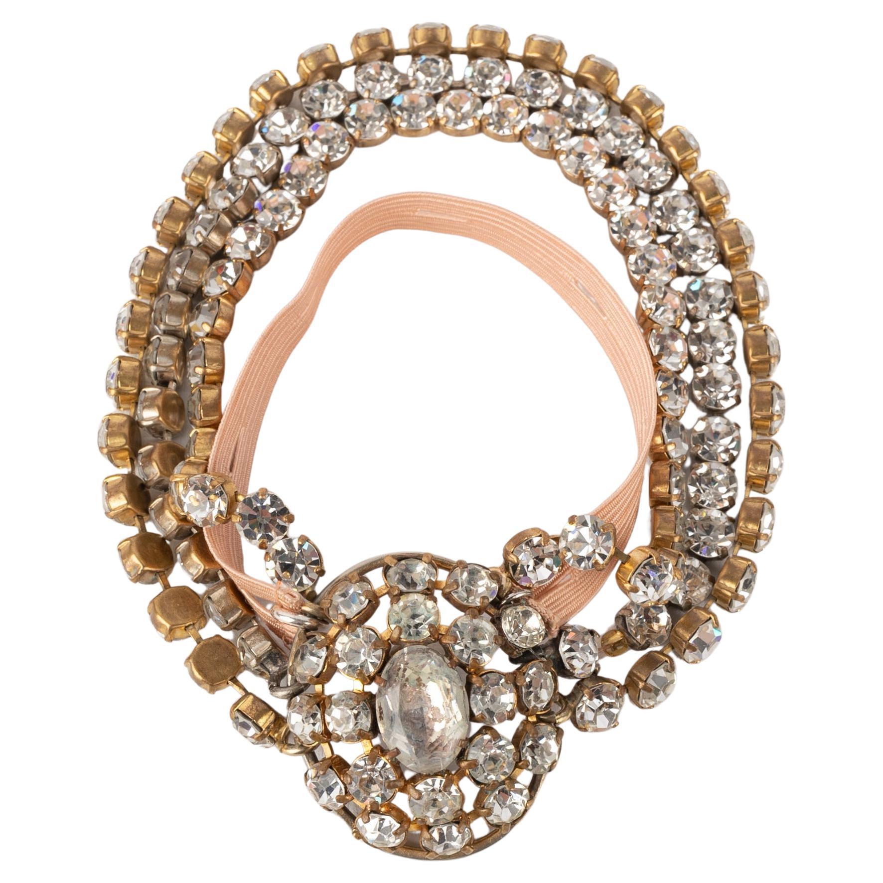Brazalete Drama con brillantes y cabujones nacarados, años 20 en venta