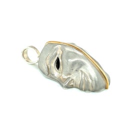 "Drama" Comedy/Tragedy Silver and Gold Pendant