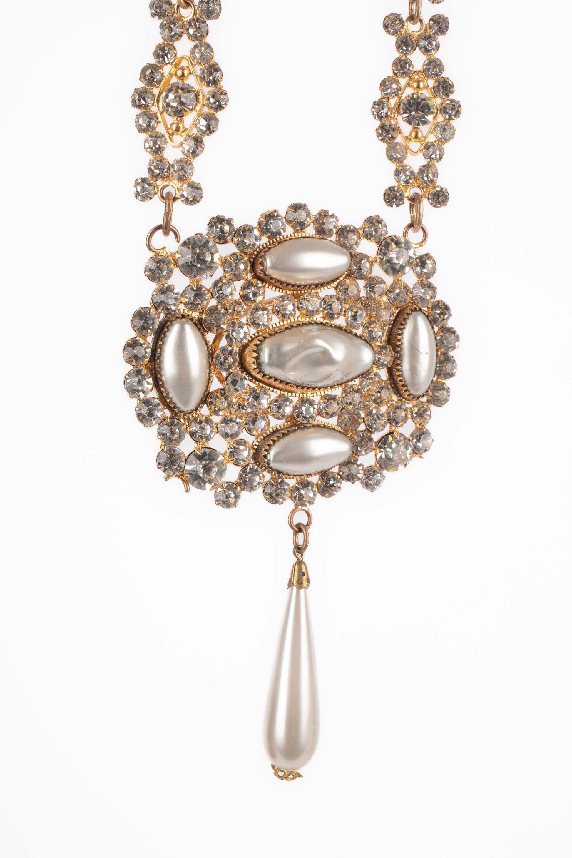 Drama Golden Metal Necklace, 20th Century In Good Condition For Sale In SAINT-OUEN-SUR-SEINE, FR
