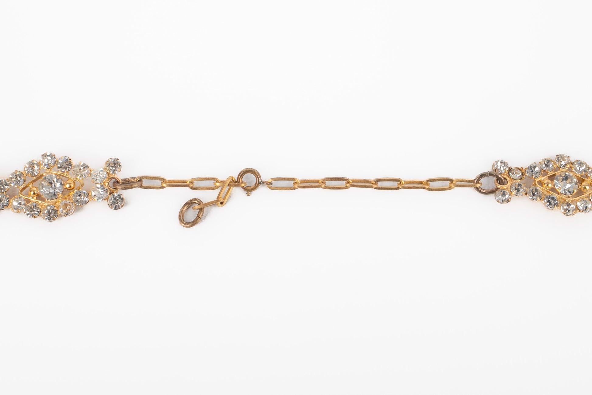 Women's Drama Golden Metal Necklace, 20th Century For Sale