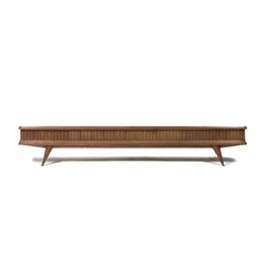 Dramatic 1940s Low Console Platform Bench Media Table by Eugenio Diez