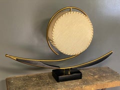 Dramatic 1950s Majestic Whip Stitch and Ebonized Table Lamp