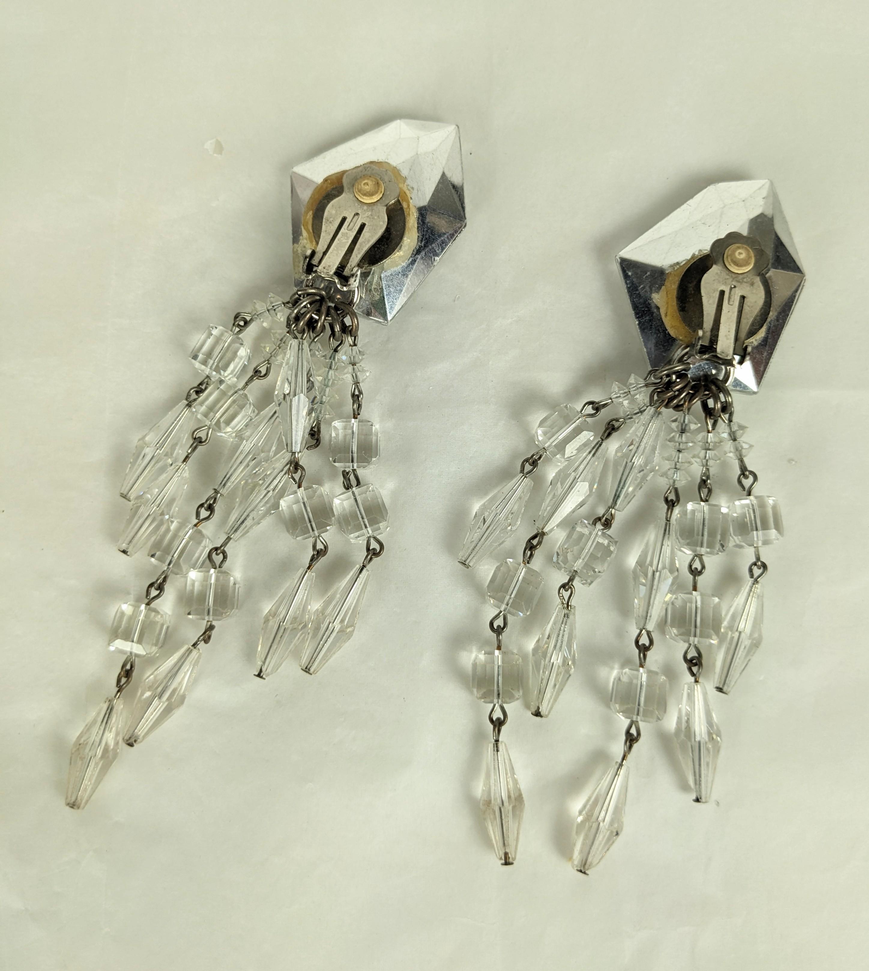 da uomo o donna Drammatici orecchini a goccia in cristallo degli anni '80 in vendita