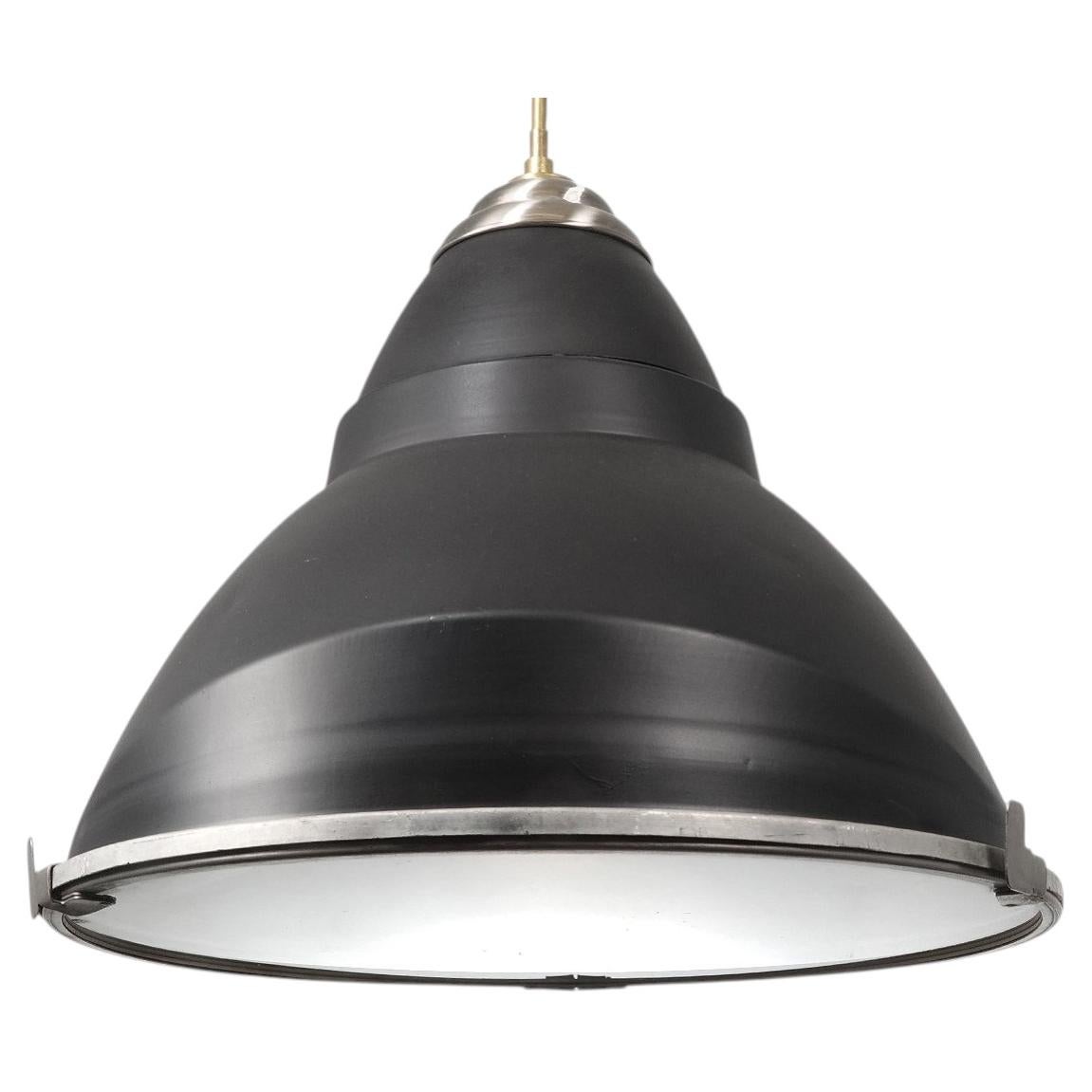 Dramatic 24 Inch Diameter Glass Bottom Aluminum Dome Chandelier For Sale