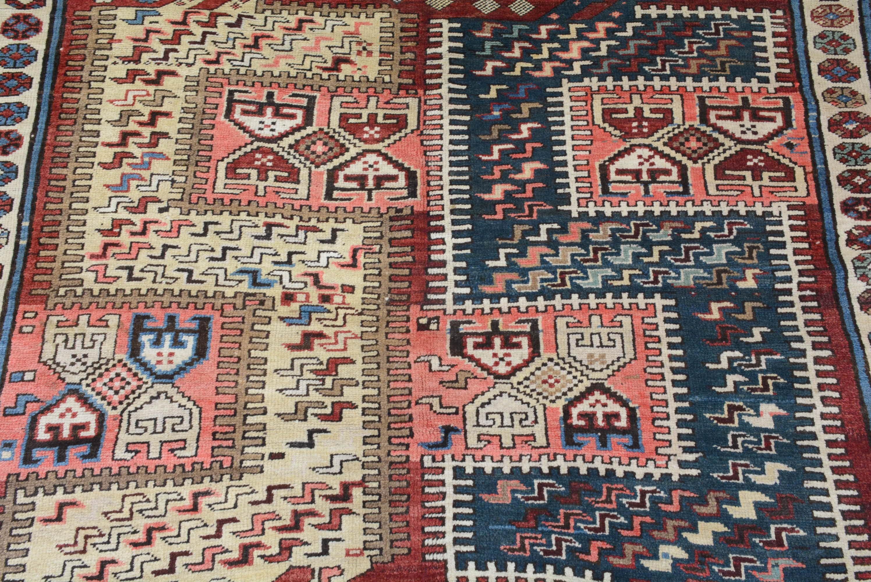 Dramatic Antique Caucasian Karabagh Rug For Sale 2