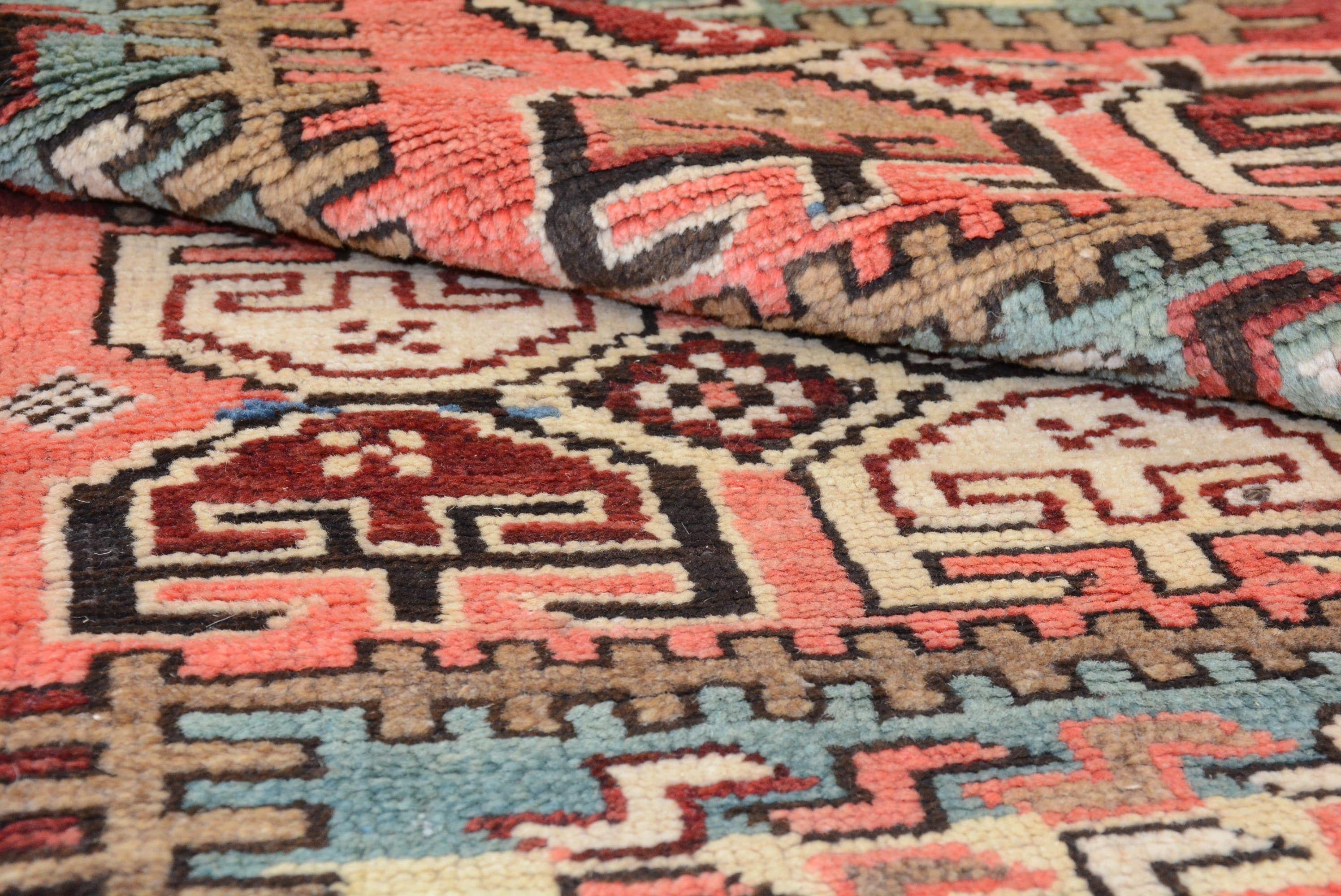 Dramatic Antique Caucasian Karabagh Rug For Sale 3