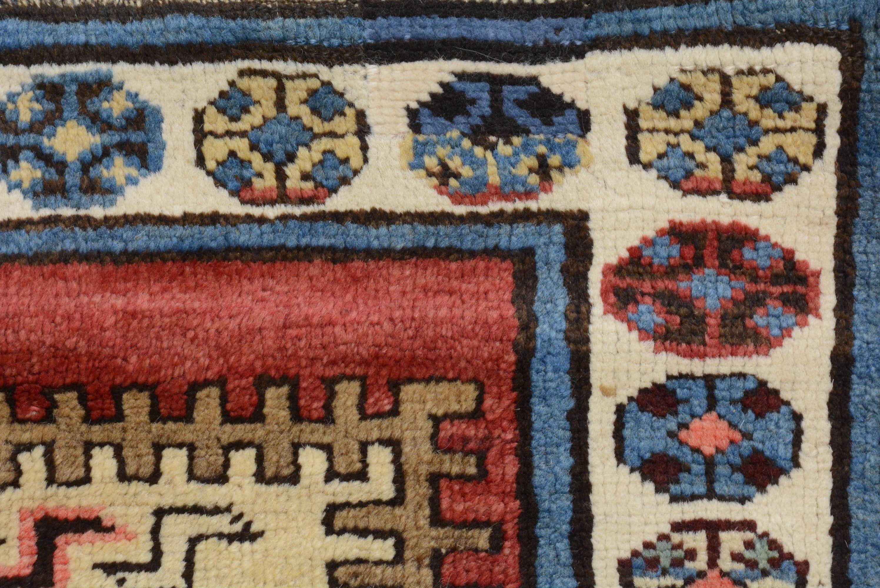 Dramatic Antique Caucasian Karabagh Rug For Sale 5
