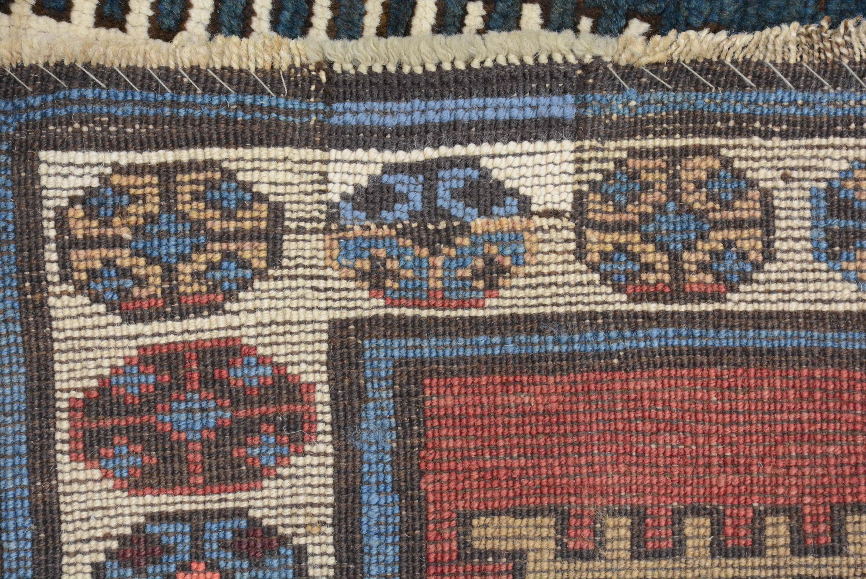 Dramatic Antique Caucasian Karabagh Rug For Sale 6
