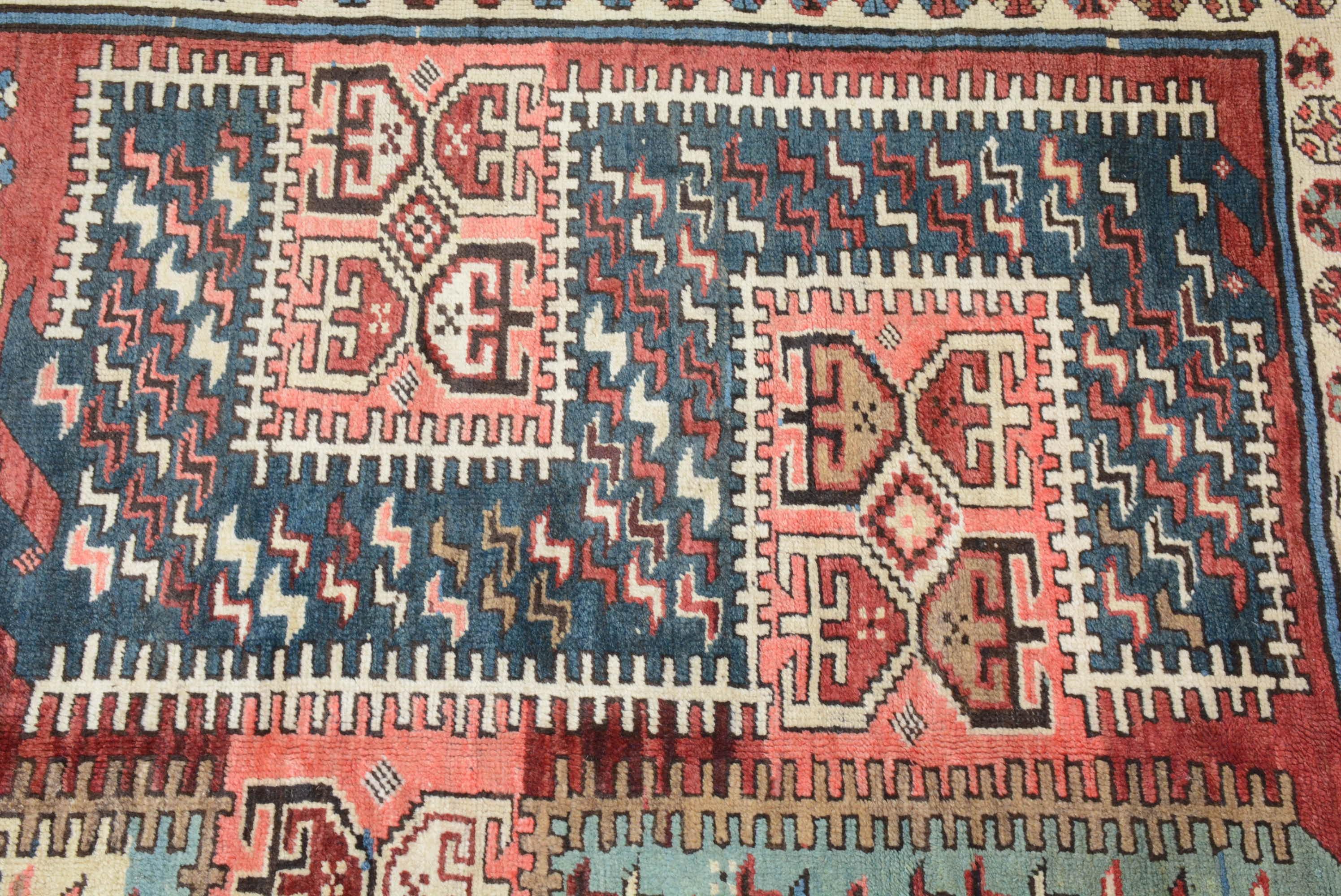 Armenian Dramatic Antique Caucasian Karabagh Rug For Sale