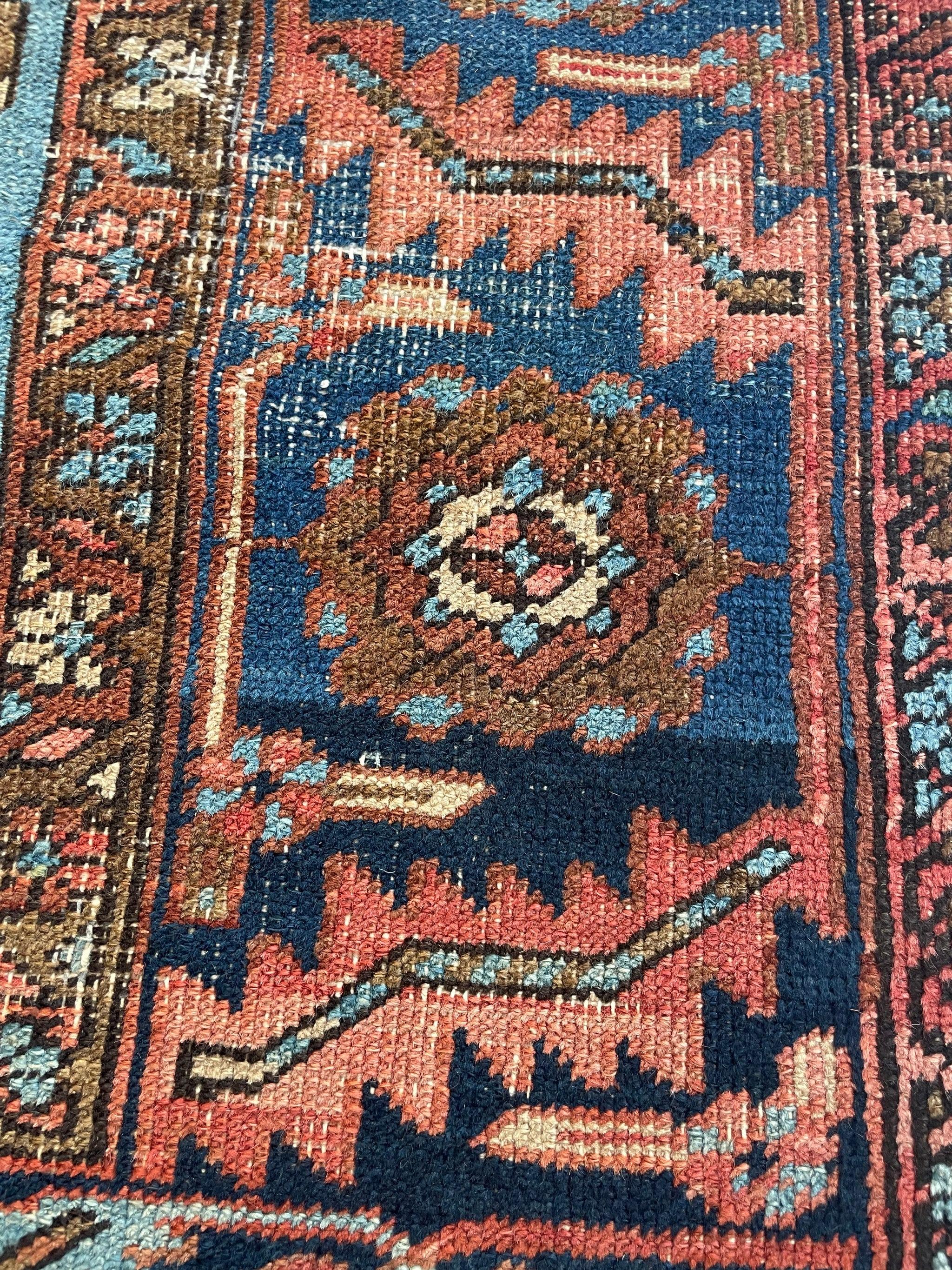 Dramatic Antique Persian Heriz Rug in Gorgeous & Unique Dream, circa 1910-20's For Sale 10