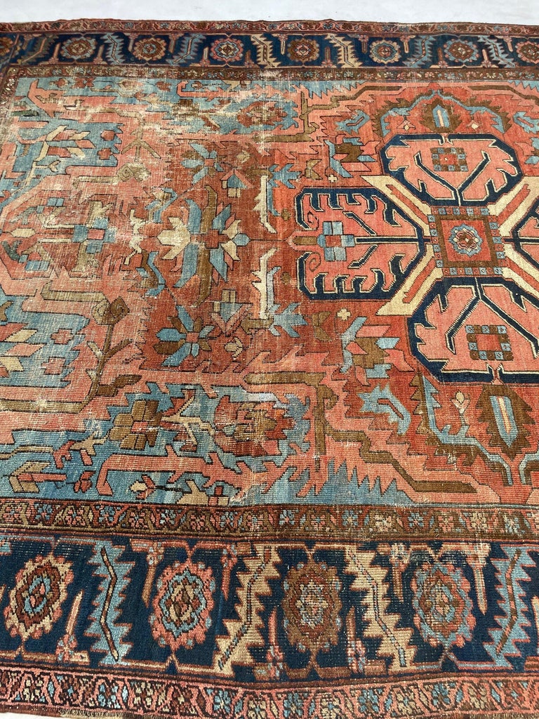 Dramatic Antique Persian Heriz Rug in Gorgeous and Unique Dream, circa ...