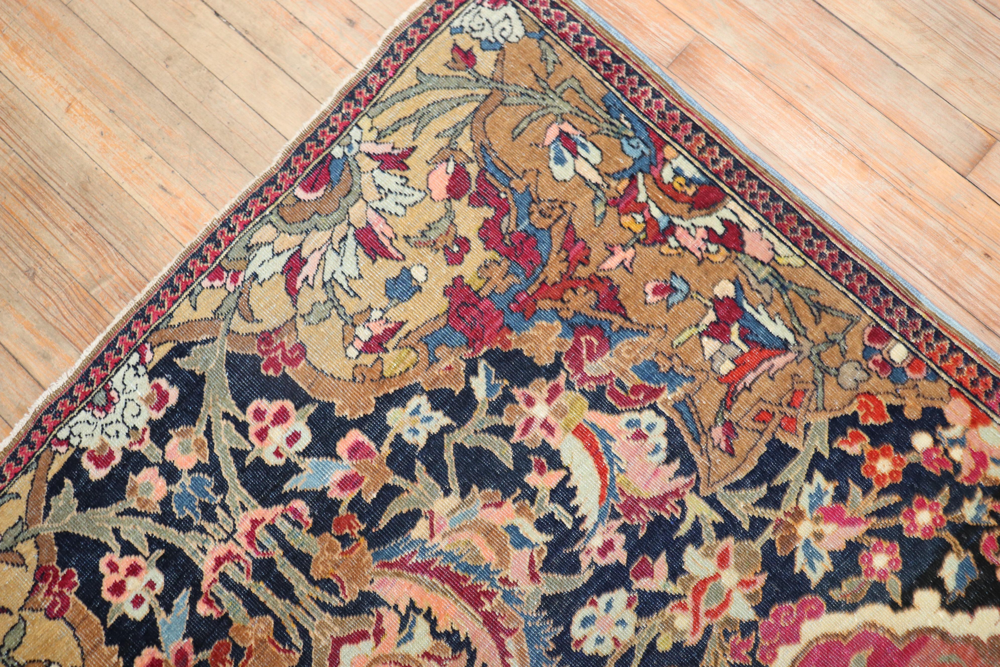Dramatic Antique Persian Isfahan Rug For Sale 2