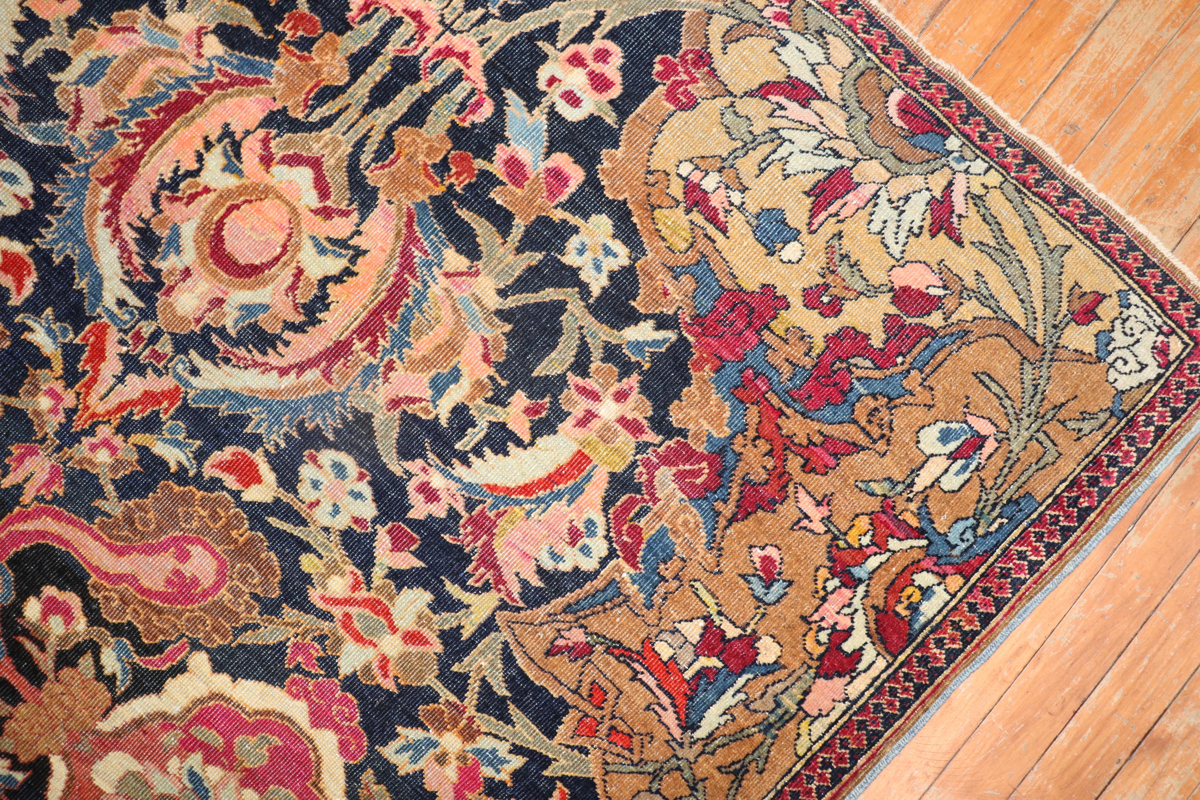 Dramatic Antique Persian Isfahan Rug For Sale 4