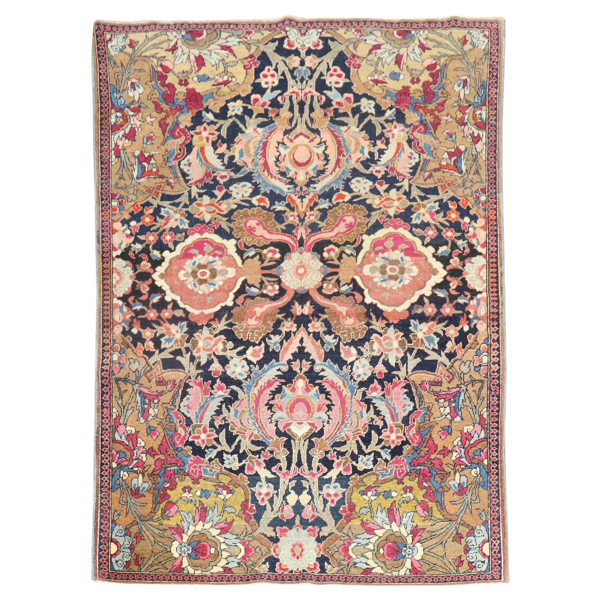 Dramatic Antique Persian Isfahan Rug For Sale