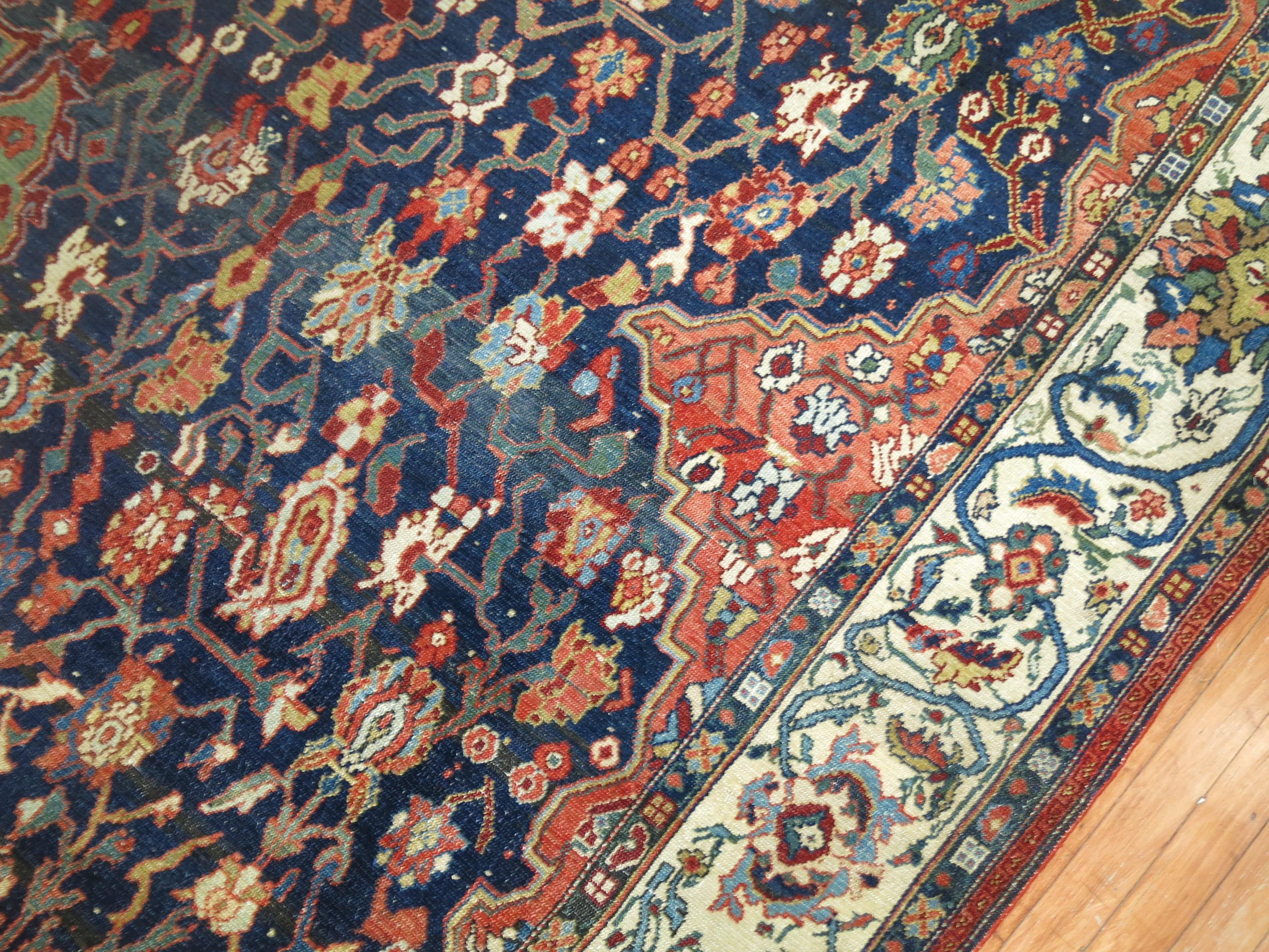 Dramatic Antique Persian Malayer Room Size Rug For Sale 4
