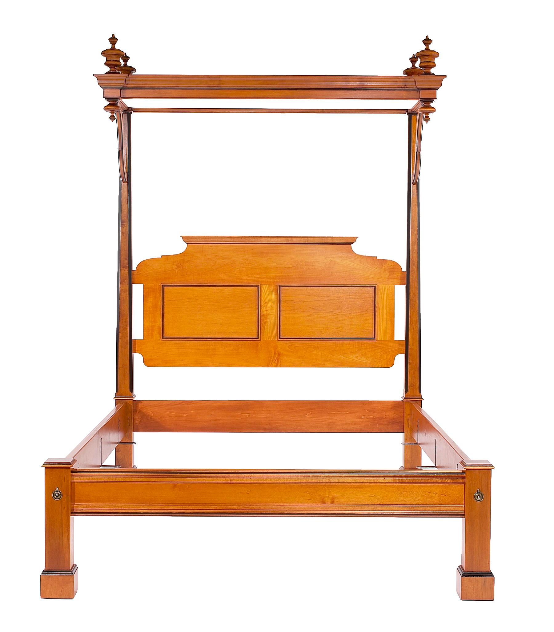 The Byron is a theatrical piece, shown in honey stained maple, it is carefully hand ebonized creating a graphic symmetry. Valence height can be customized to fit your space. 

 