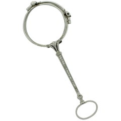 Dramatic Art Deco Platinum and Diamond Lorgnette, circa 1920s