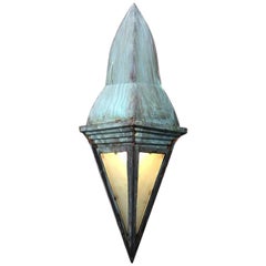 Dramatic Arts & Crafts Copper Sconce