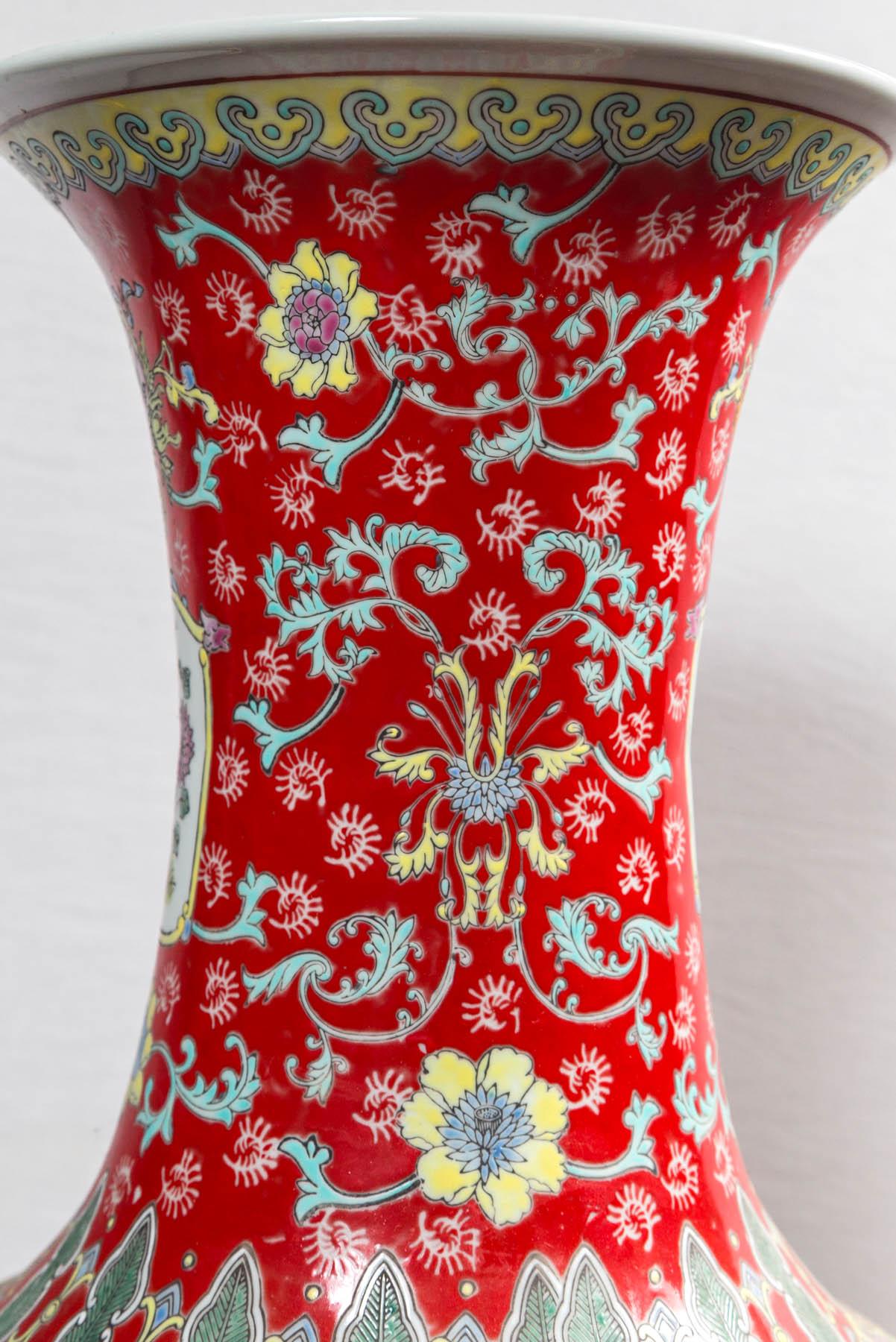 Dramatic Asian Porcelain Floor Vase 1