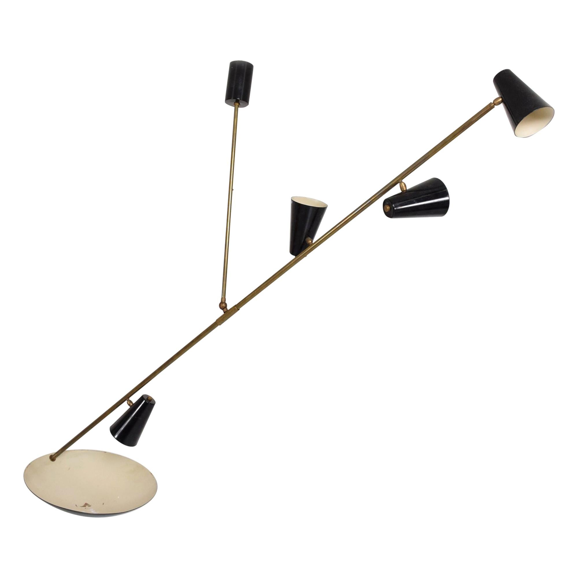 Dramatic Black and Brass Chandelier Modern Mobile Design Four Pivot