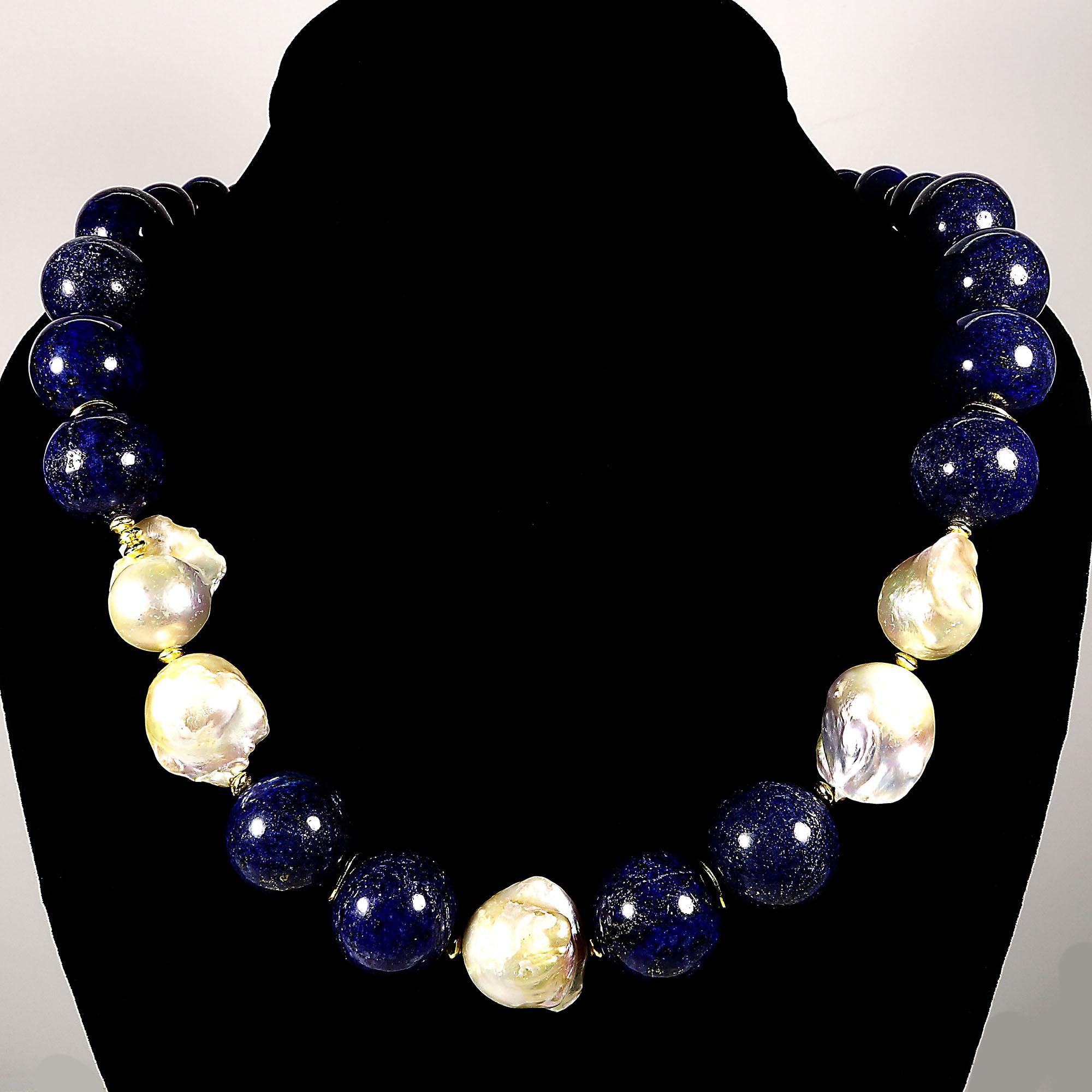 lapis and pearl necklace