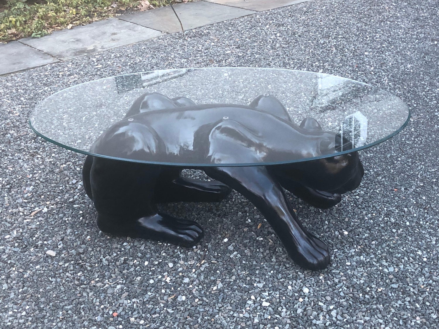 Black Panther Coffee Table For Sale Vintage Hollywood Regency Bronze Panther Coffee Side Table