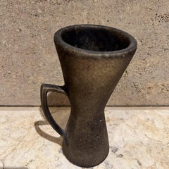 1970s Studio Art Pottery Sculptural Tall Mug signed