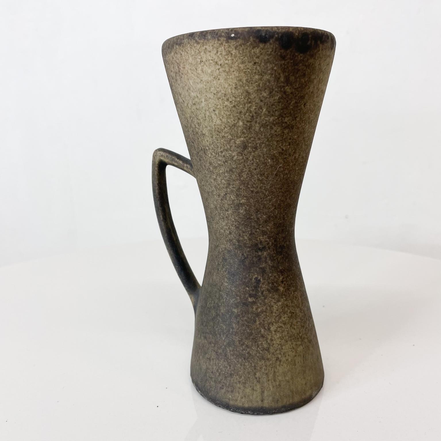 Dramatic Coffee Cup Ceramic Pottery Handmade Art in Mottled Earth Signed 1970s 1