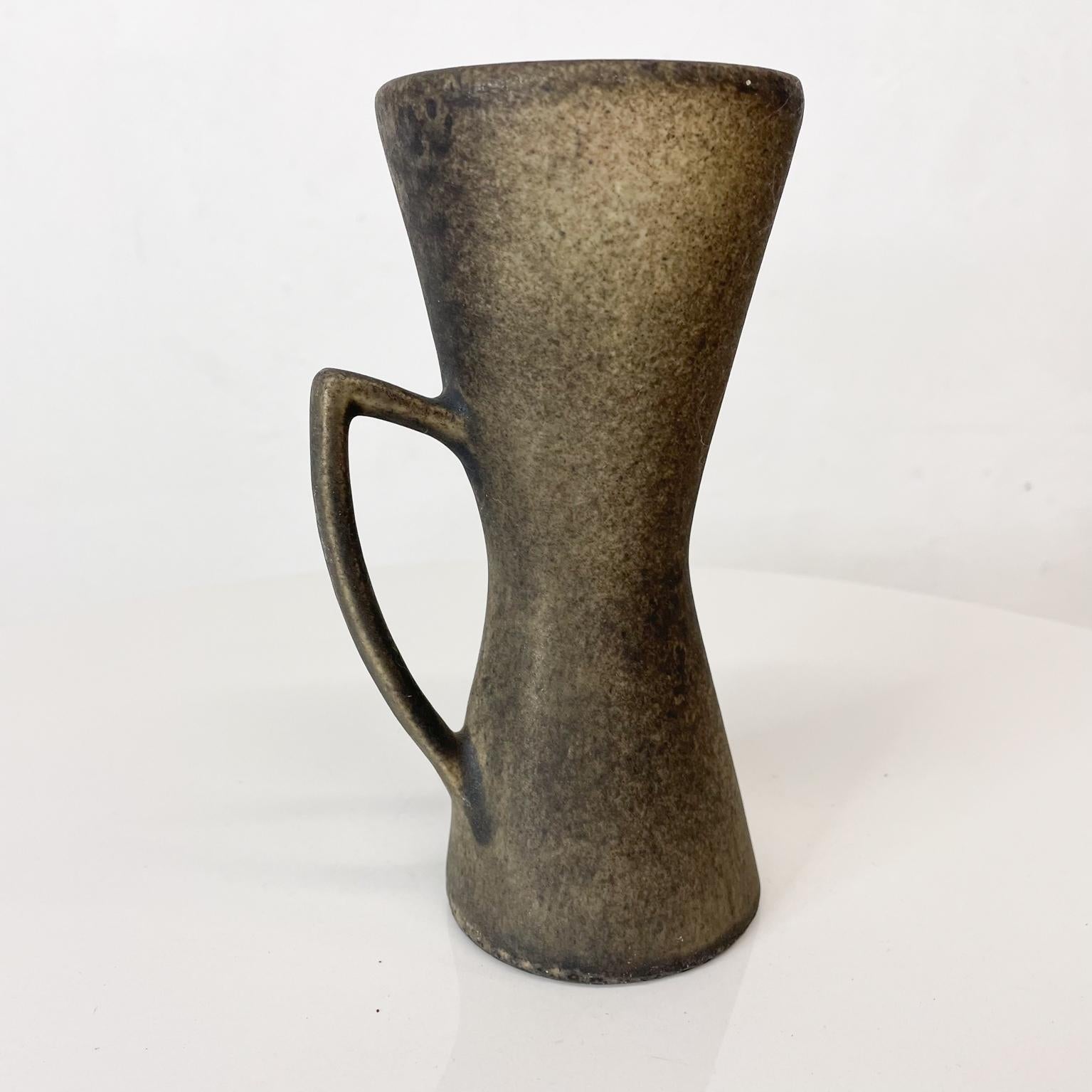 Dramatic Coffee Cup Ceramic Pottery Handmade Art in Mottled Earth Signed 1970s 3