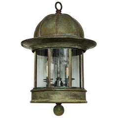 Dramatic Double Height English Country House Center Hall Hanging Lantern