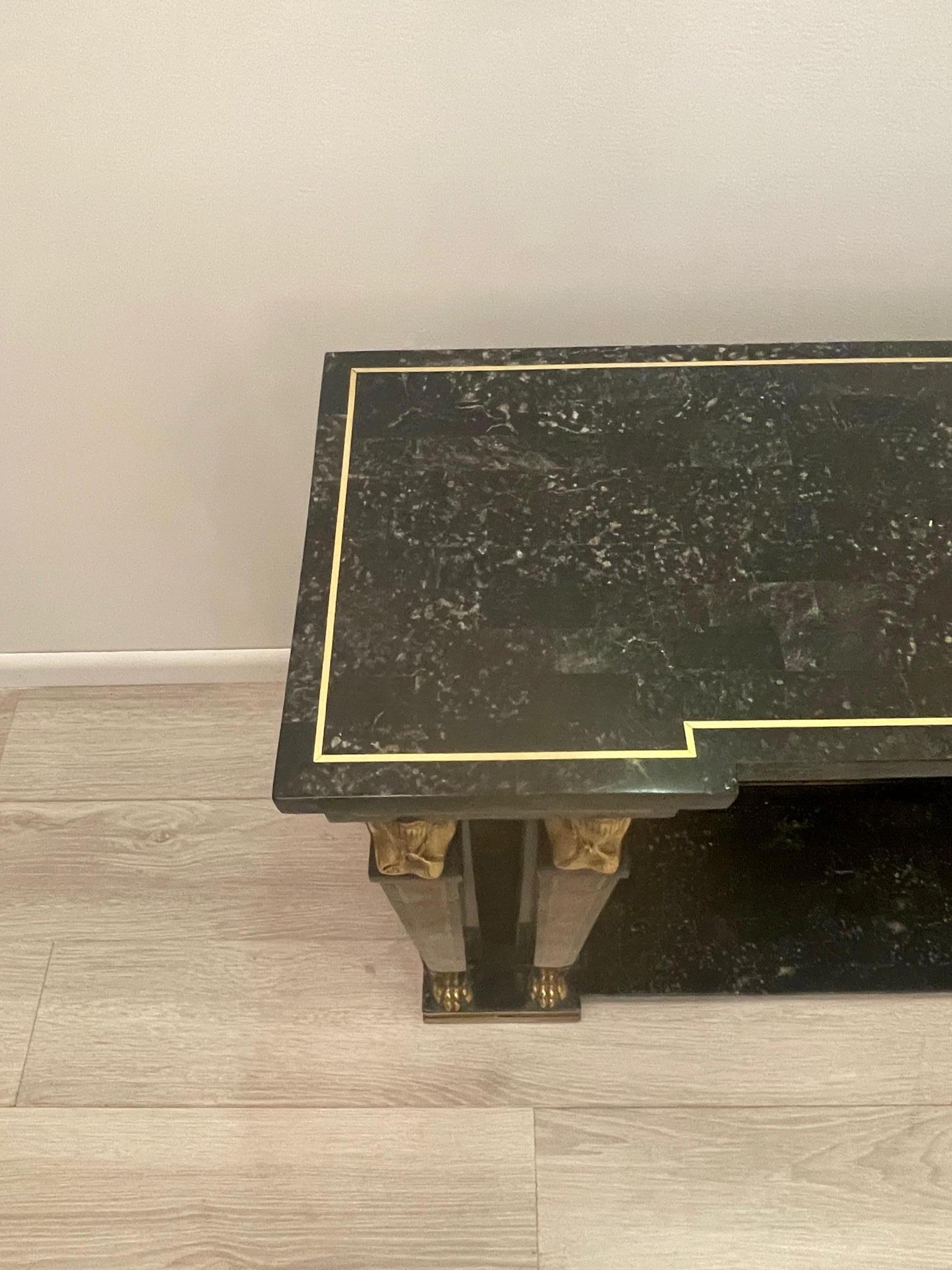 Dramatic Egyptian Revival Maitland Smith Console with Matching Mirror 6