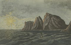 Dramatic Landscapes: Aurora Borealis in a Forest and Rugged Coastal Cliffs, 1805