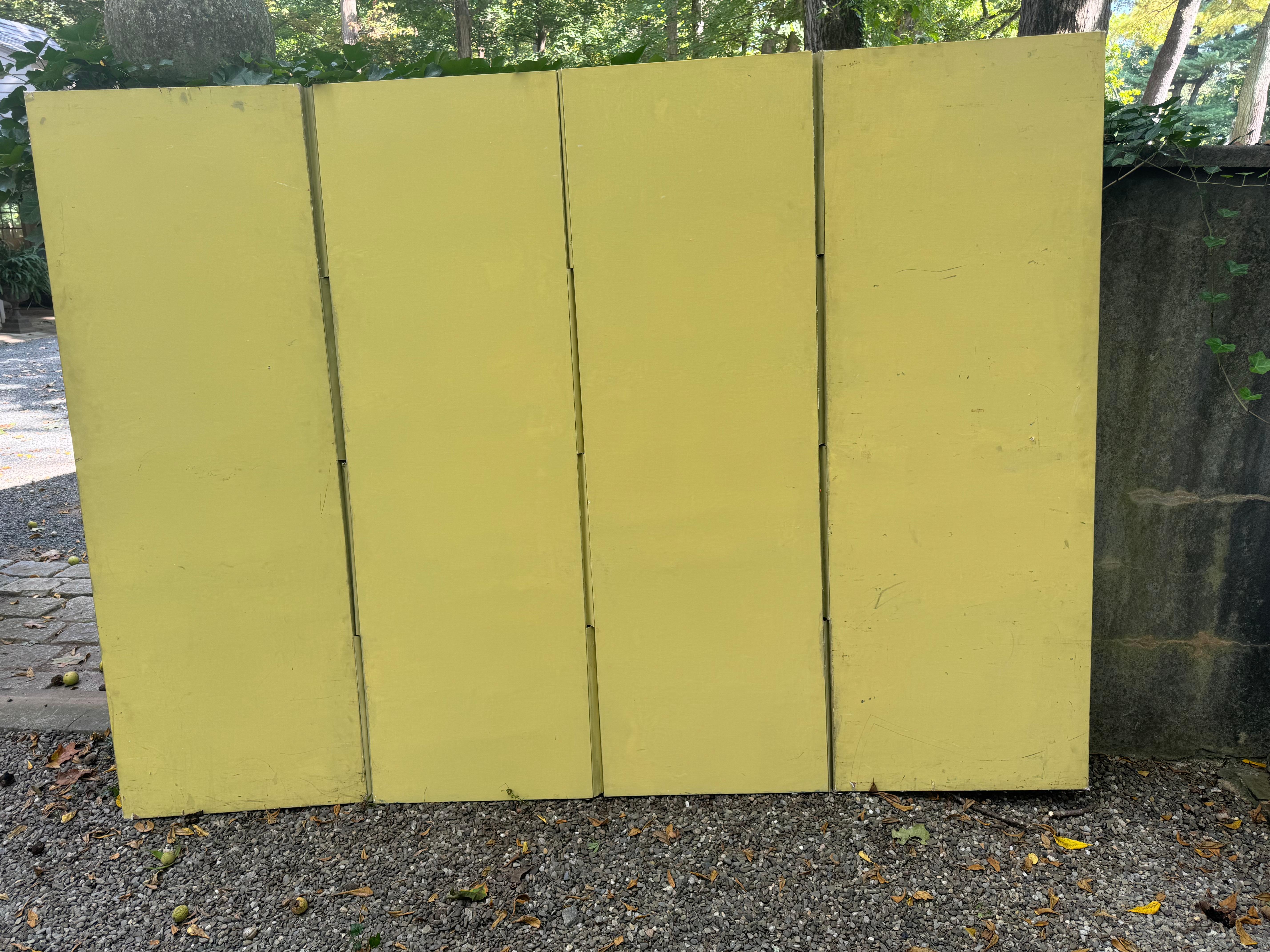 Dramatic Large 4 Panel Chinoiserie Screen in Rare Color Palette 6