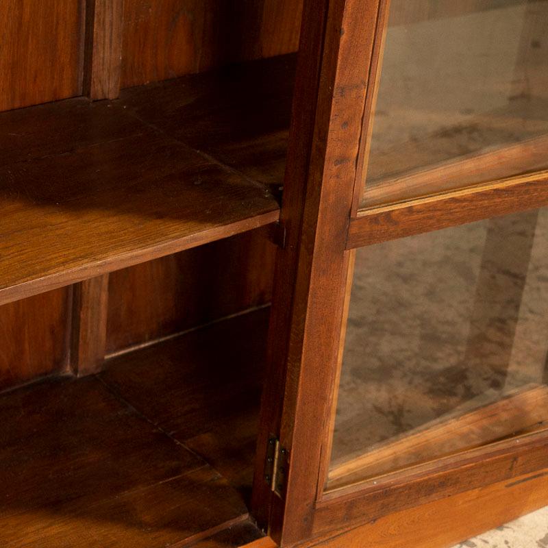 French Dramatic Large Antique Glass and Pine Bookcase Display Cabinet in Three Sections