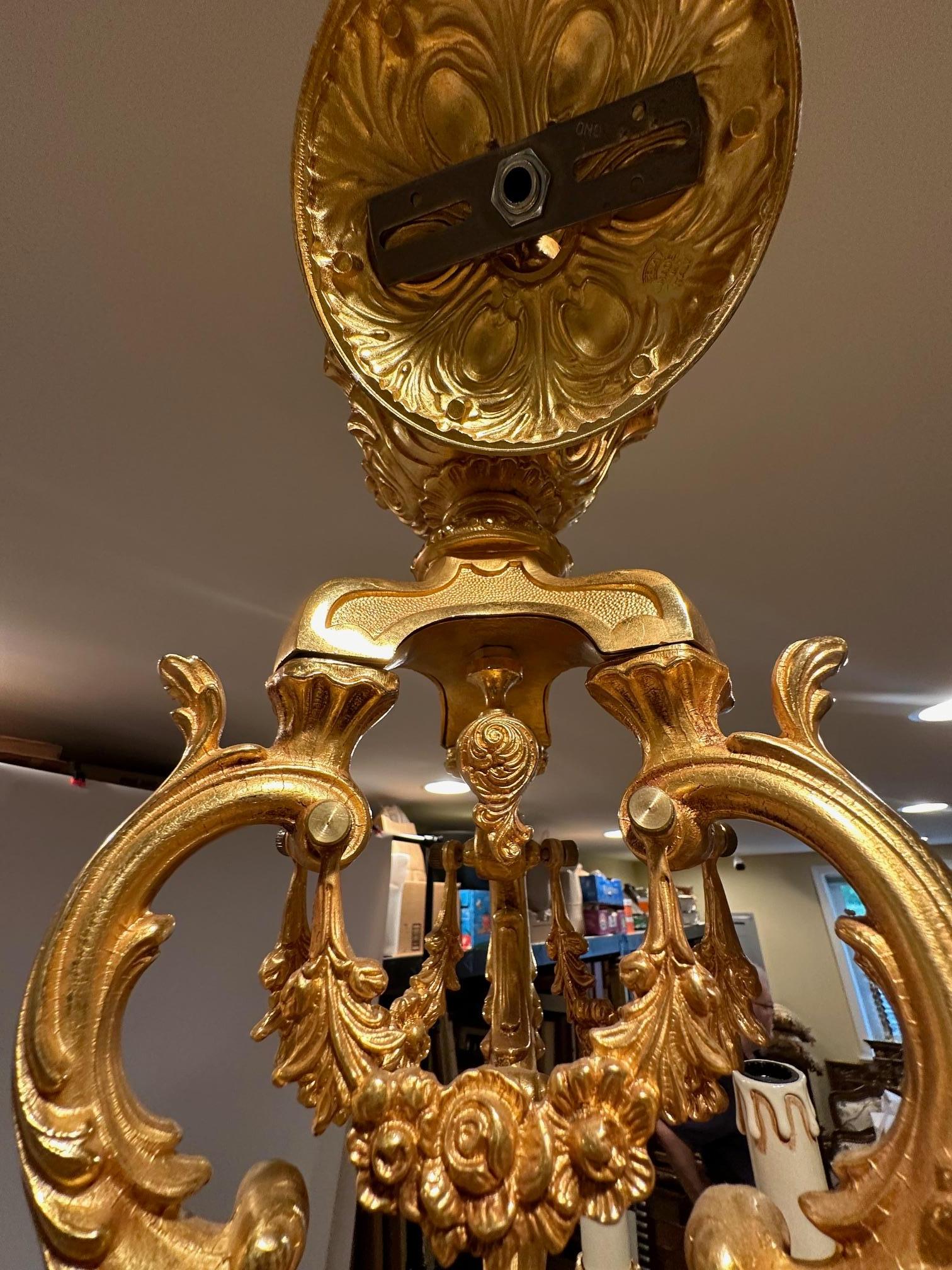 Lampadario a 9 bracci Dramatic Large Bronze Dore in vendita 3