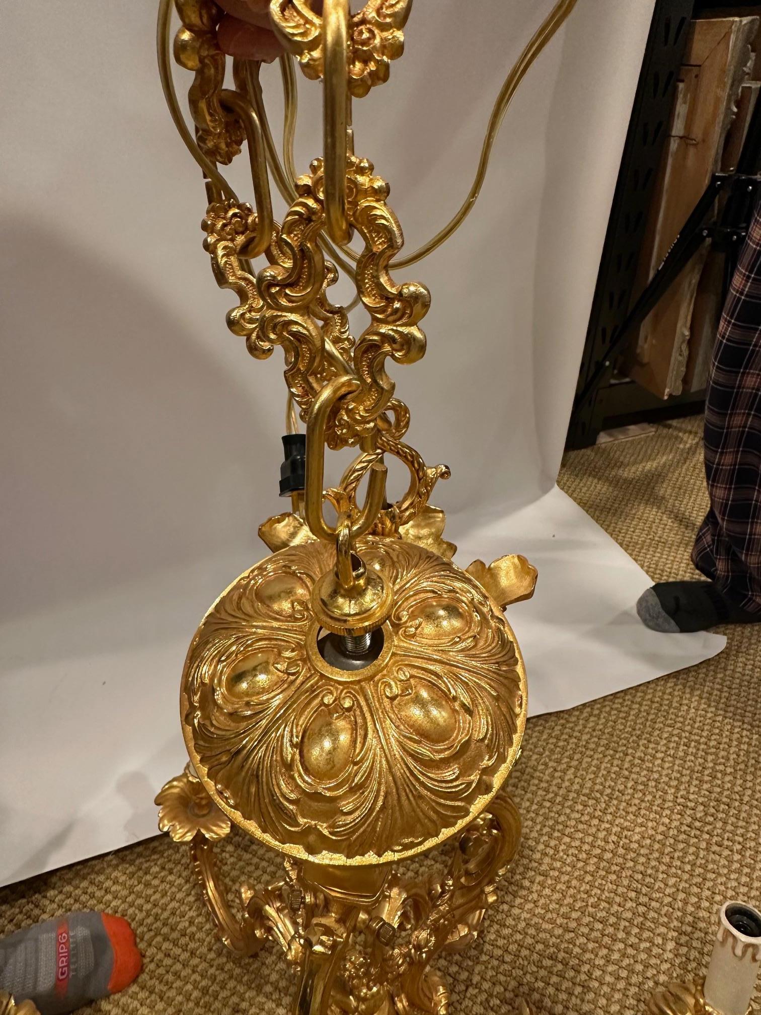 Lampadario a 9 bracci Dramatic Large Bronze Dore in vendita 1