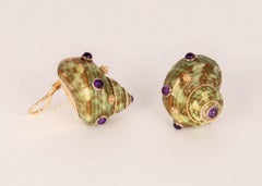 MAZ Shell and Amethyst Earrings