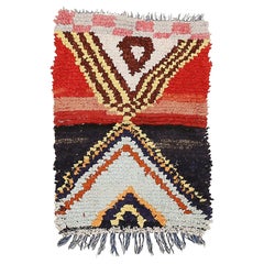 Dramatic Moroccan Berber Boucherouite Rug