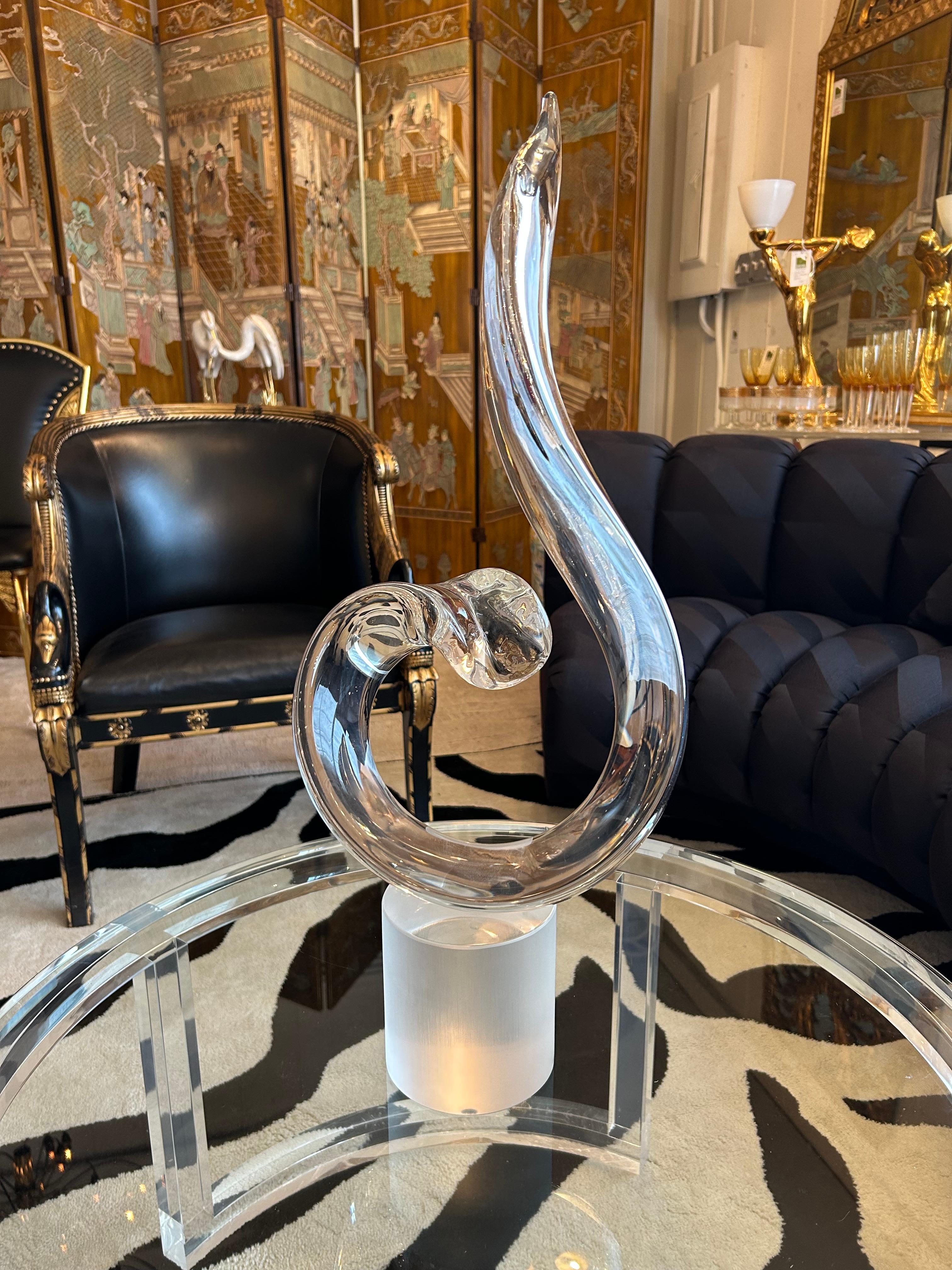 Dramatische Murano Glas Abstrakte Skulptur Dante's Flamme im Angebot 1
