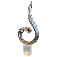 Dramatische Murano Glas Abstrakte Skulptur Dante's Flamme