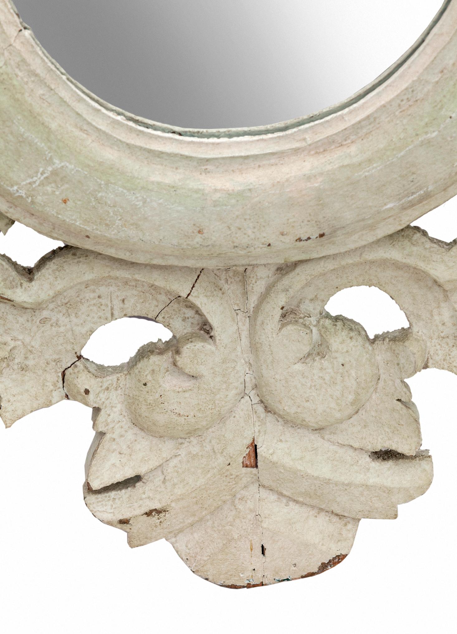 Hand-Carved Large Italian Hand-carved Ornate Mirror For Sale