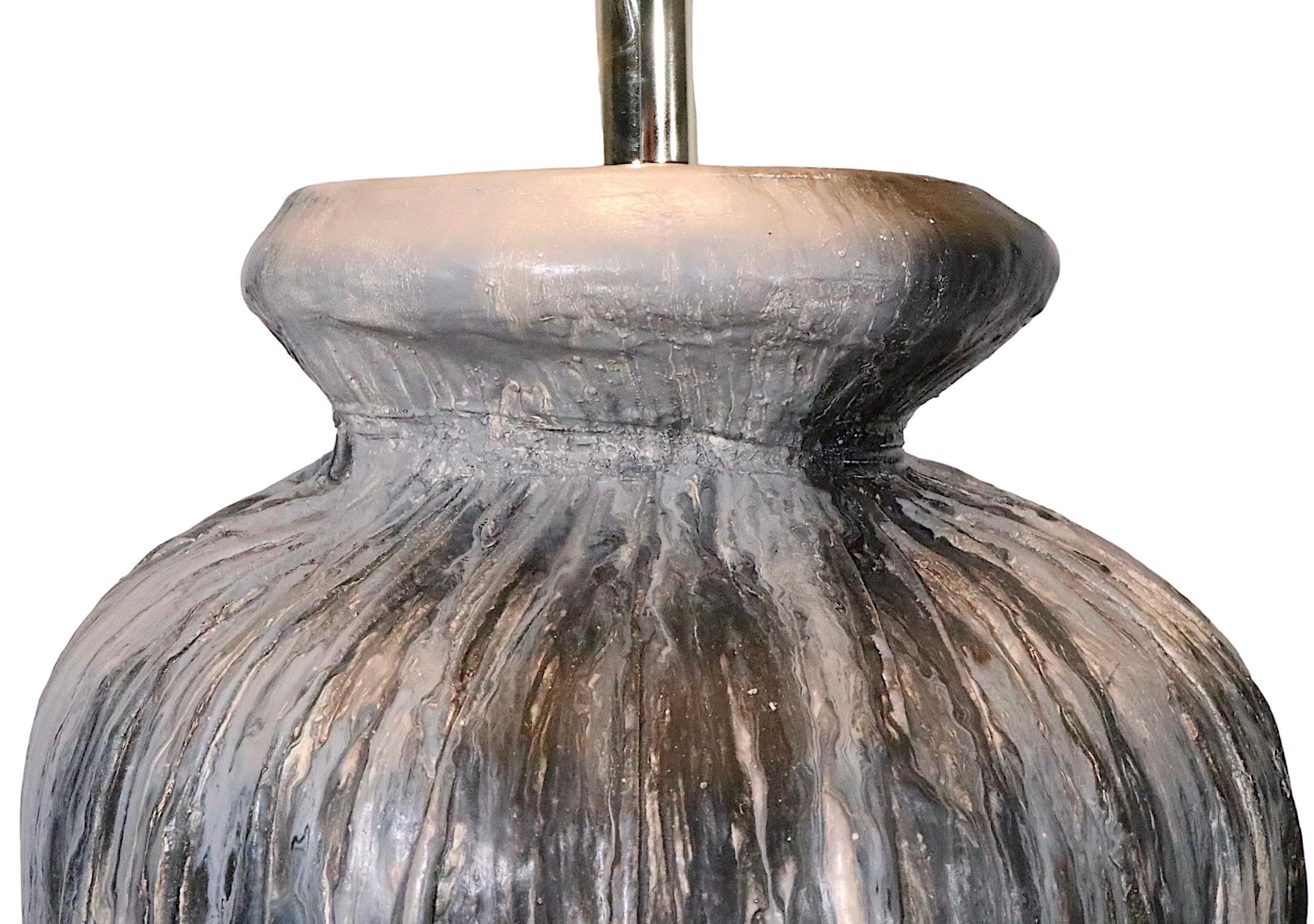 20th Century Dramatic Over Scale Post Modern Plaster Floor Lamp c 1980's For Sale