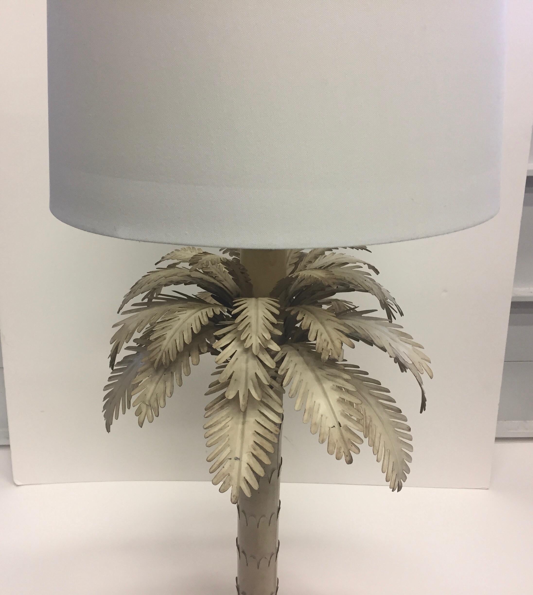 Dramatic Painted Tole Palm Tree Lamp 2