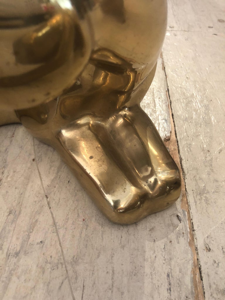 Dramatic Pair of Brass Panthers at 1stDibs